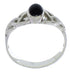 Genuine Sterling Silver And Jet Ring Size 8-1/4 UX32339